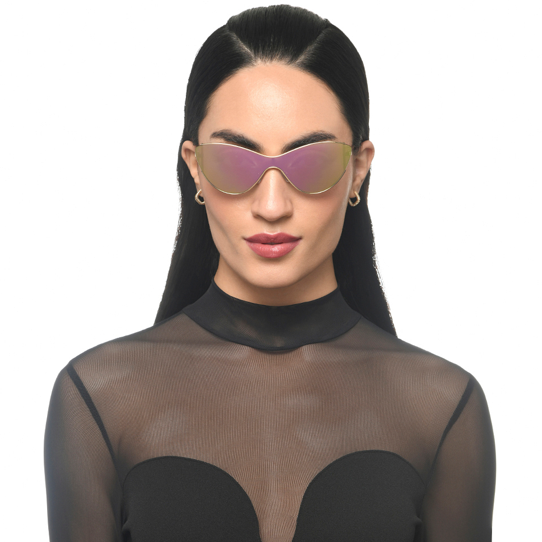 Lenskart Studio Online Gold Full Rim Cat Eye left side