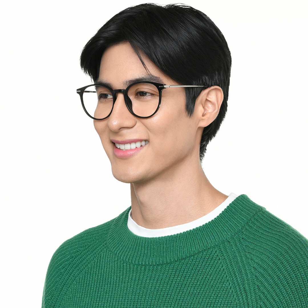 Lenskart Air Black Full Rim Round left side