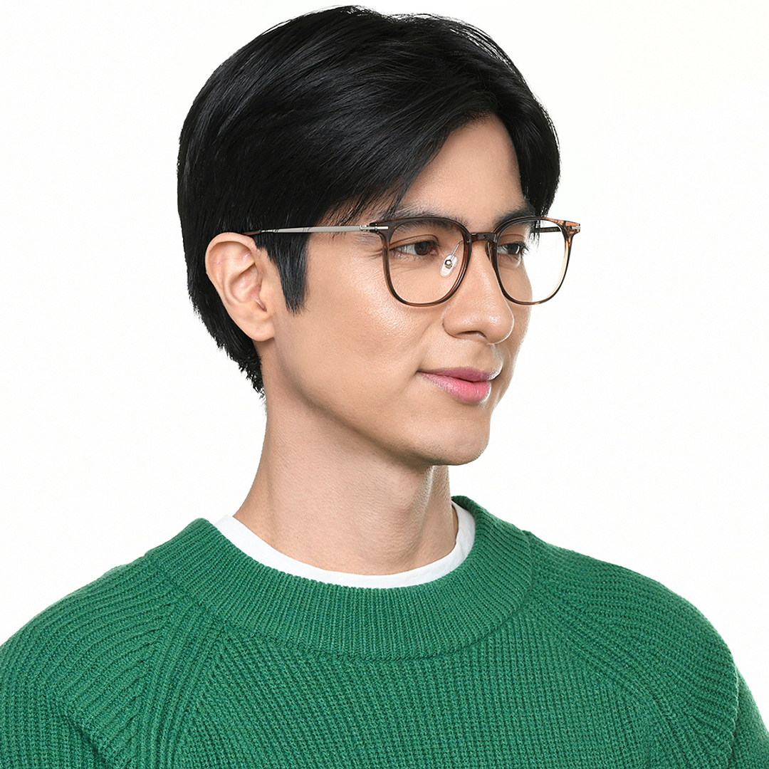 Lenskart Air Light Brown Full Rim Round left side