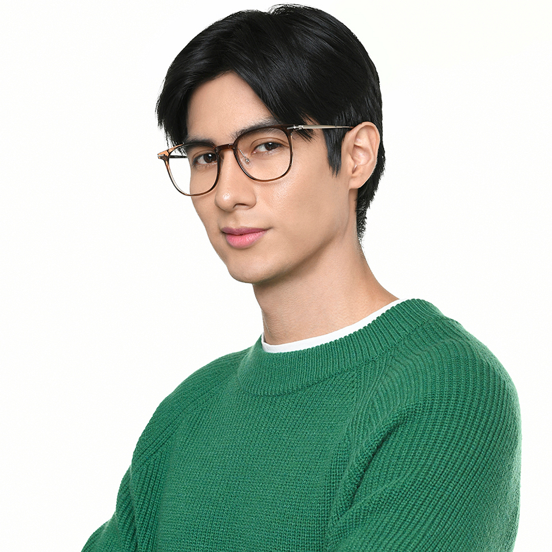 Lenskart Air Light Brown Full Rim Round right side