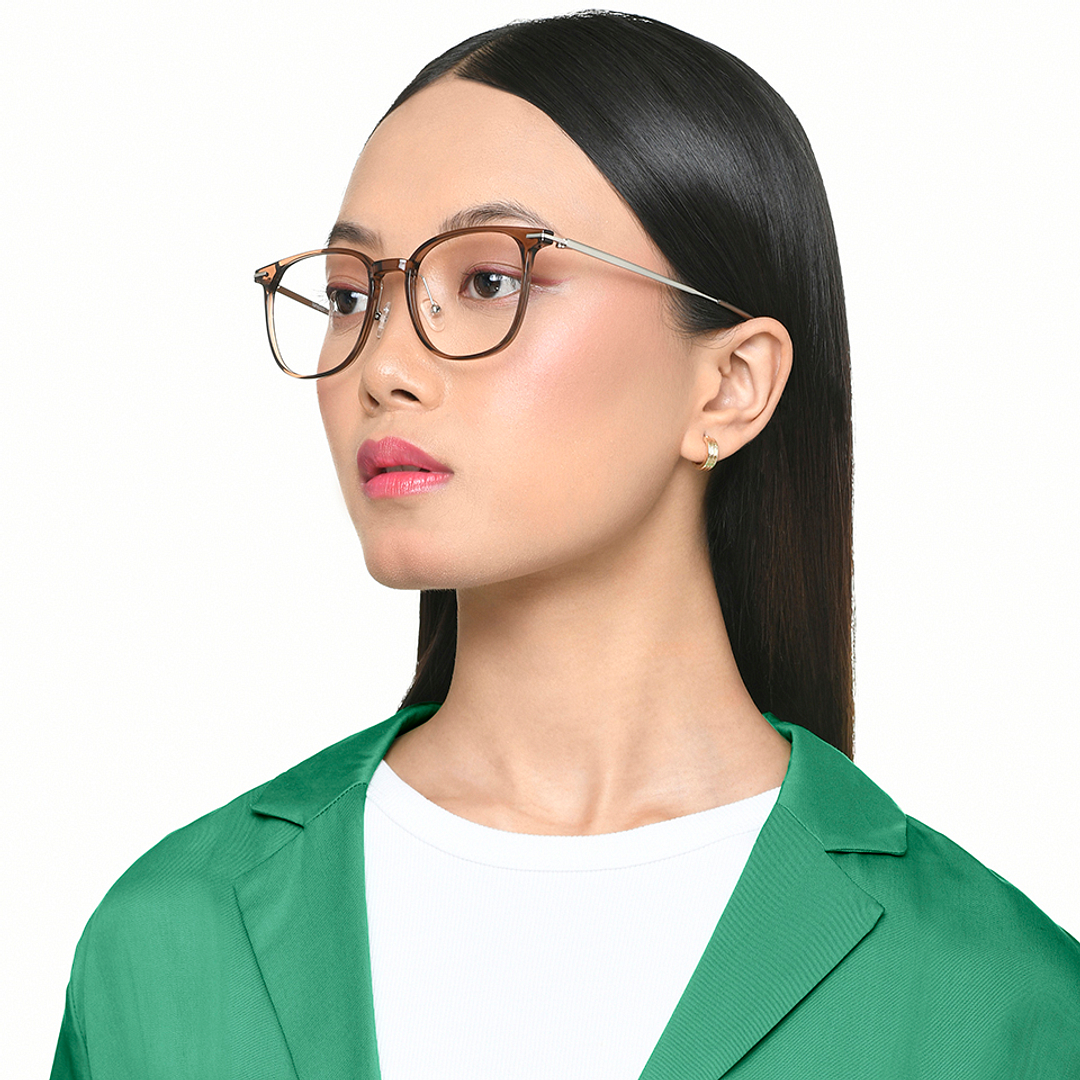 Lenskart Air Light Brown Full Rim Round right side