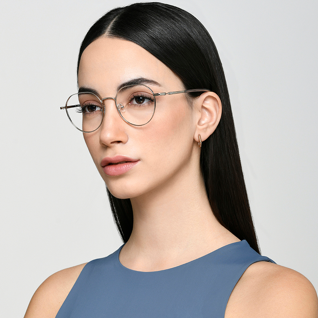 Lenskart Air Silver Full Rim Round right side