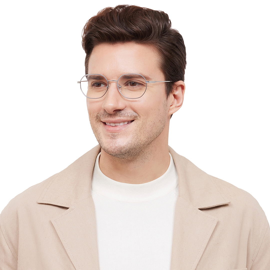 Lenskart Air Online Silver Full Rim Geometric right side