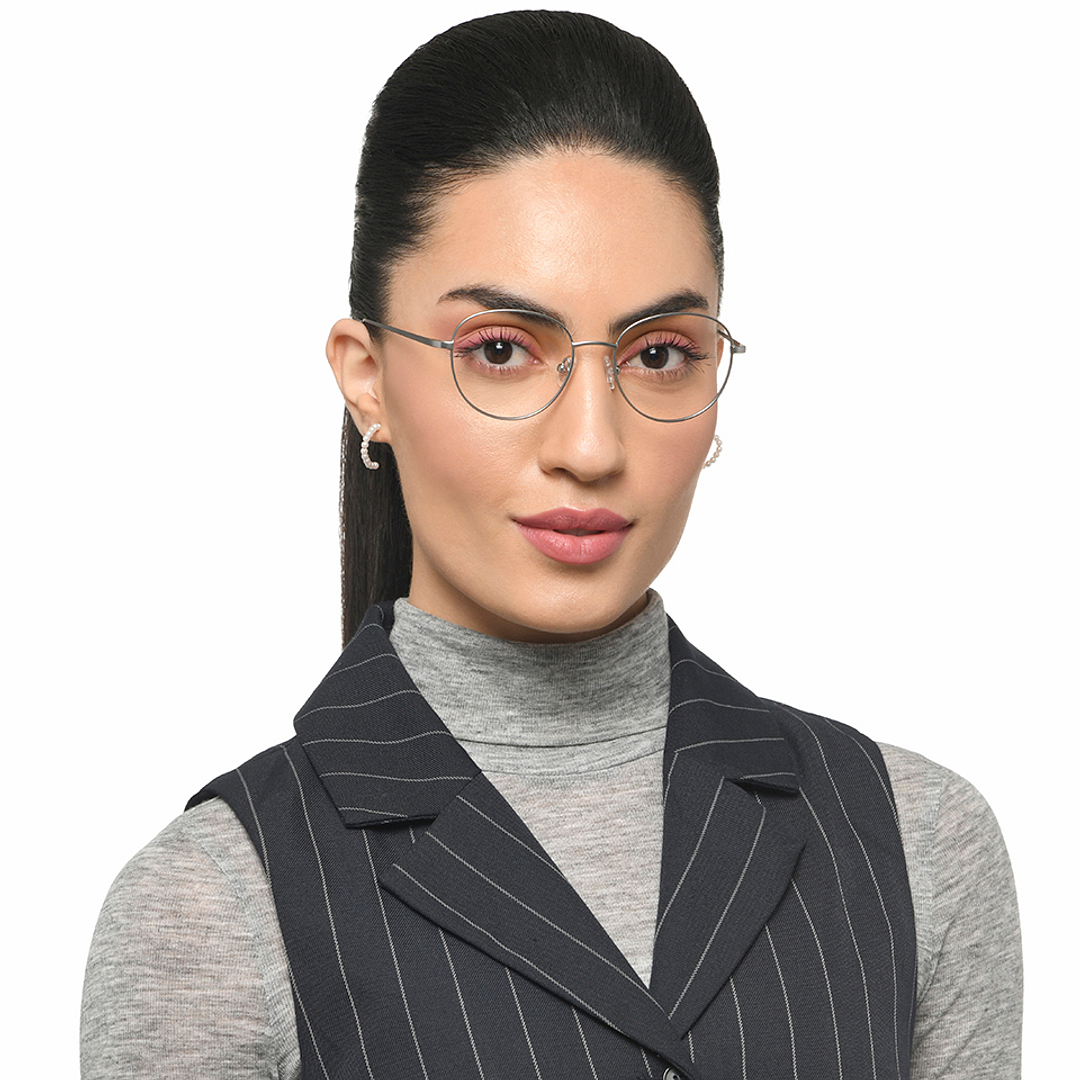 Lenskart Air Online Silver Full Rim Round left side