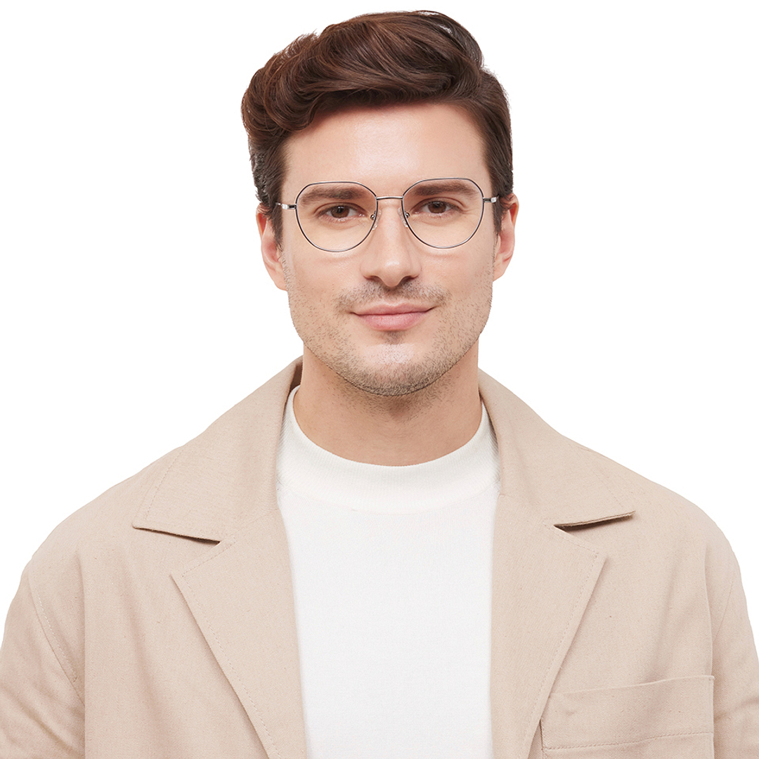 Lenskart Air Online Silver Full Rim Round right side