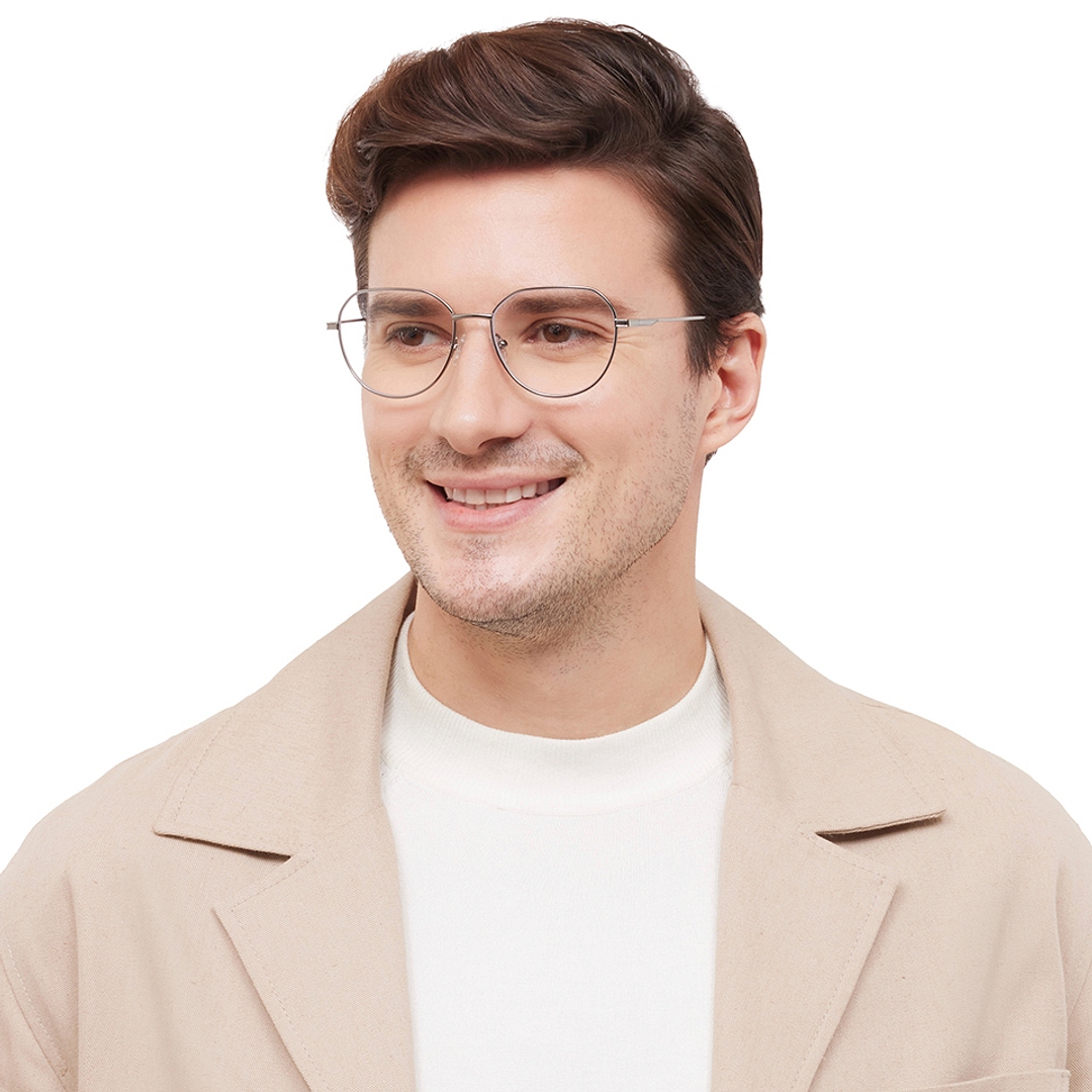 Lenskart Air Online Silver Full Rim Round left side