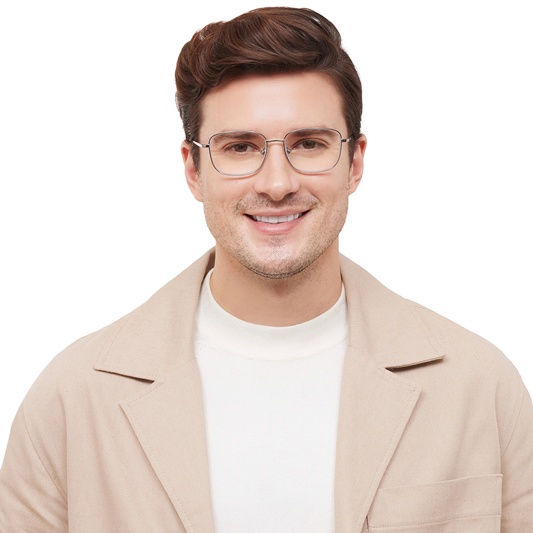 Lenskart Air Online Silver Full Rim Square left side