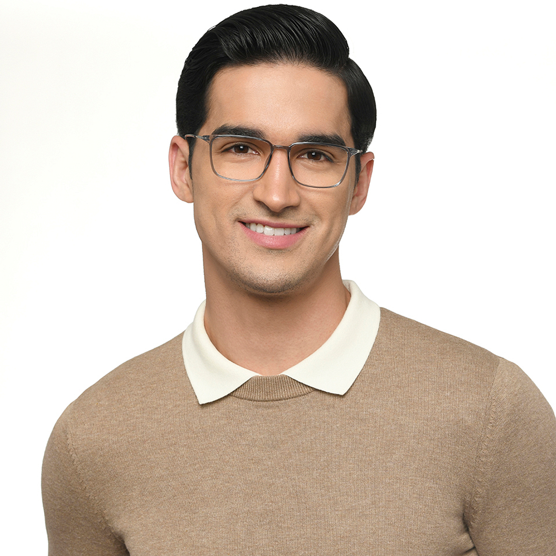 Lenskart Air Gray Transparent Full Rim Rectangle right side