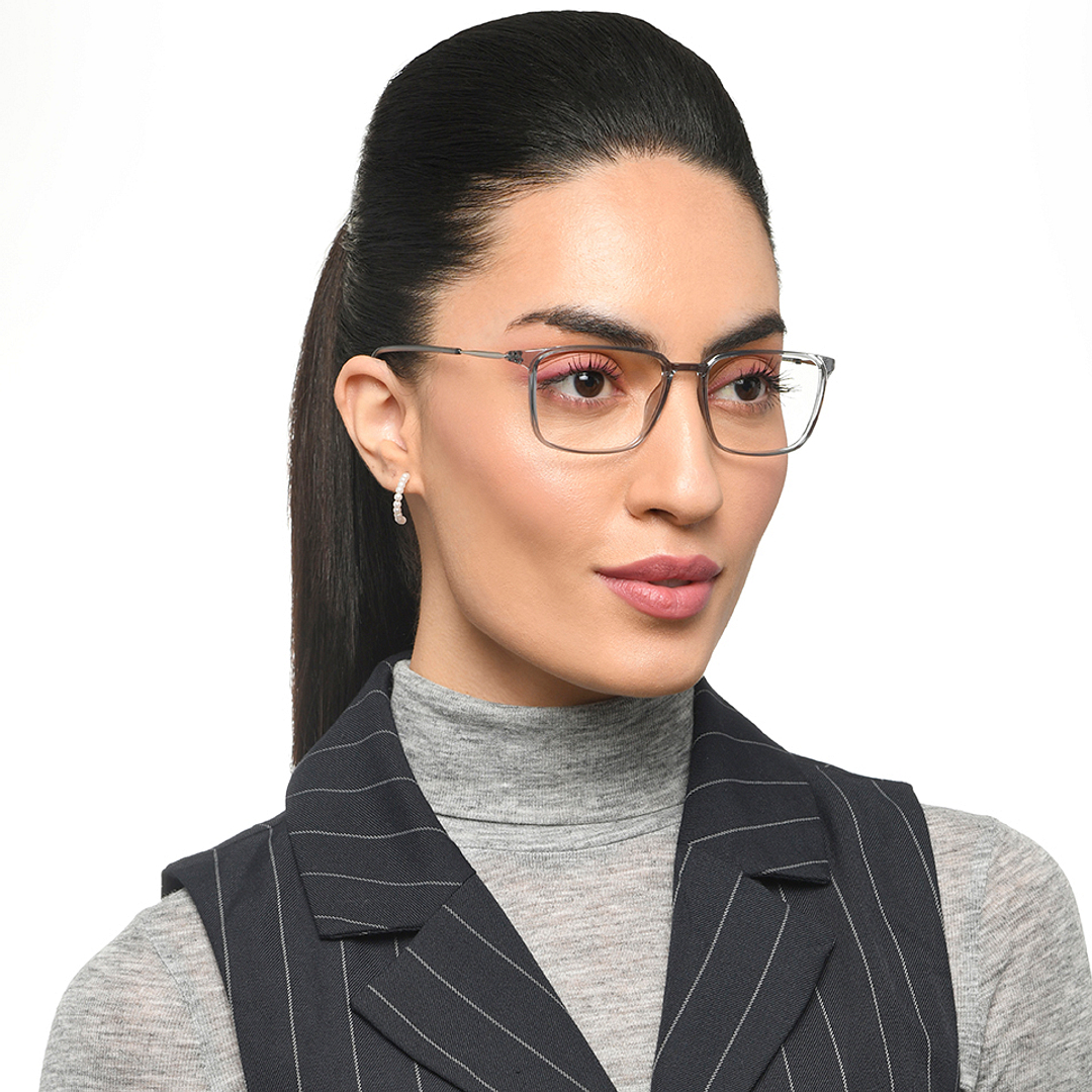 Lenskart Air Gray Transparent Full Rim Rectangle right side