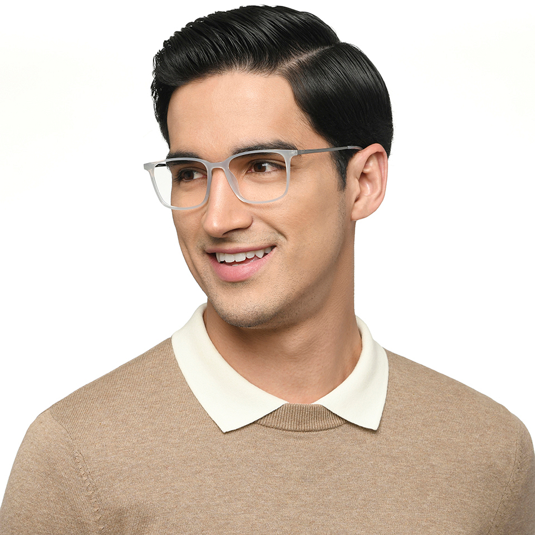 Lenskart Air Gray Transparent Full Rim Square right side