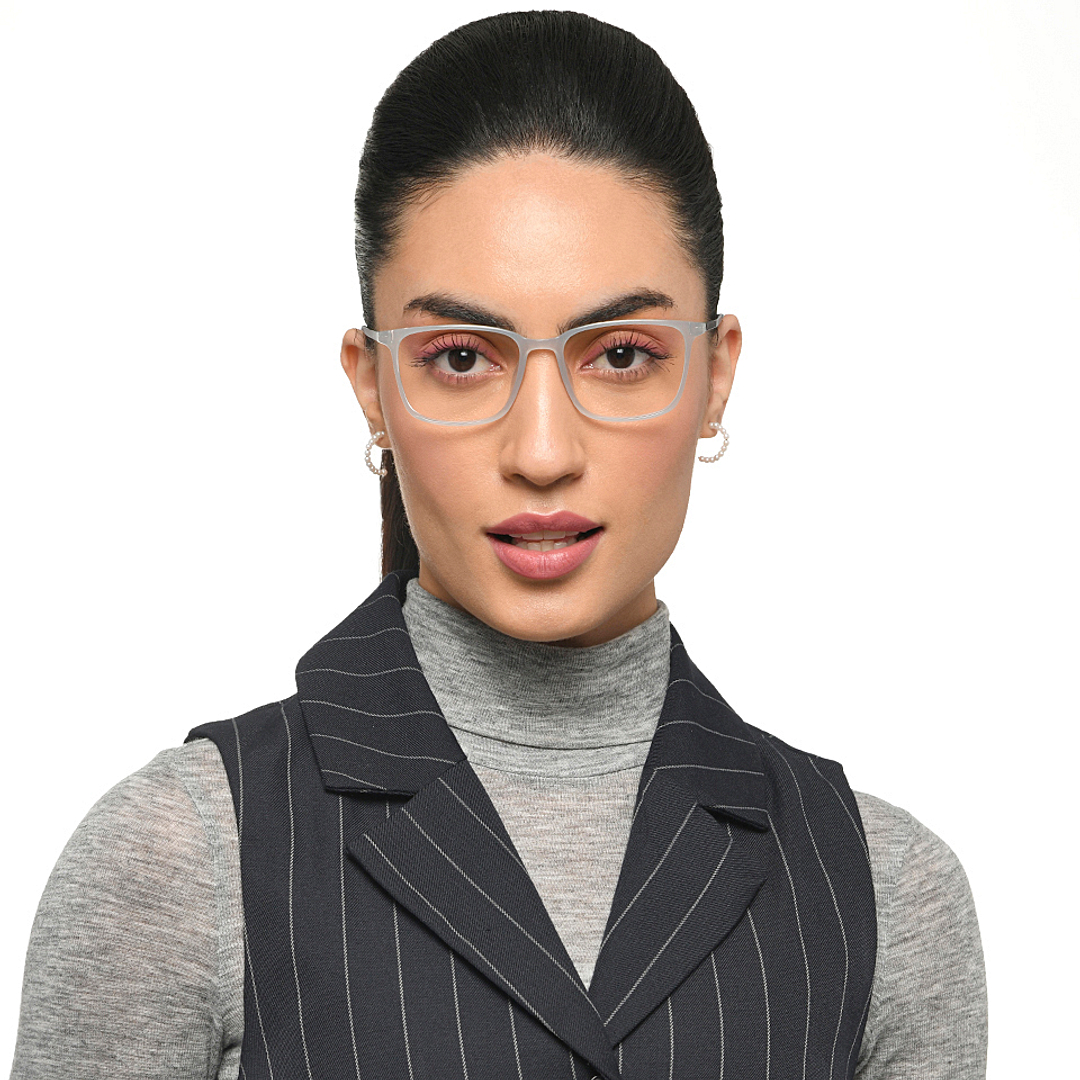 Lenskart Air Gray Transparent Full Rim Square left side