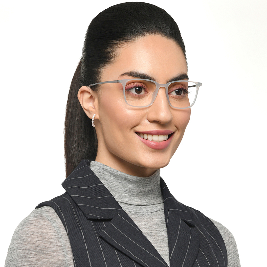 Lenskart Air Gray Transparent Full Rim Square right side