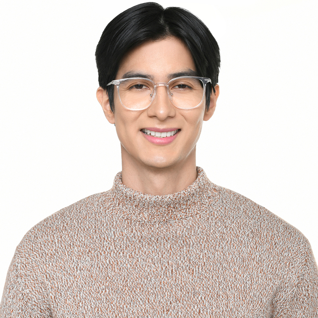 Lenskart Air Crystal Transparent Full Rim Round left side