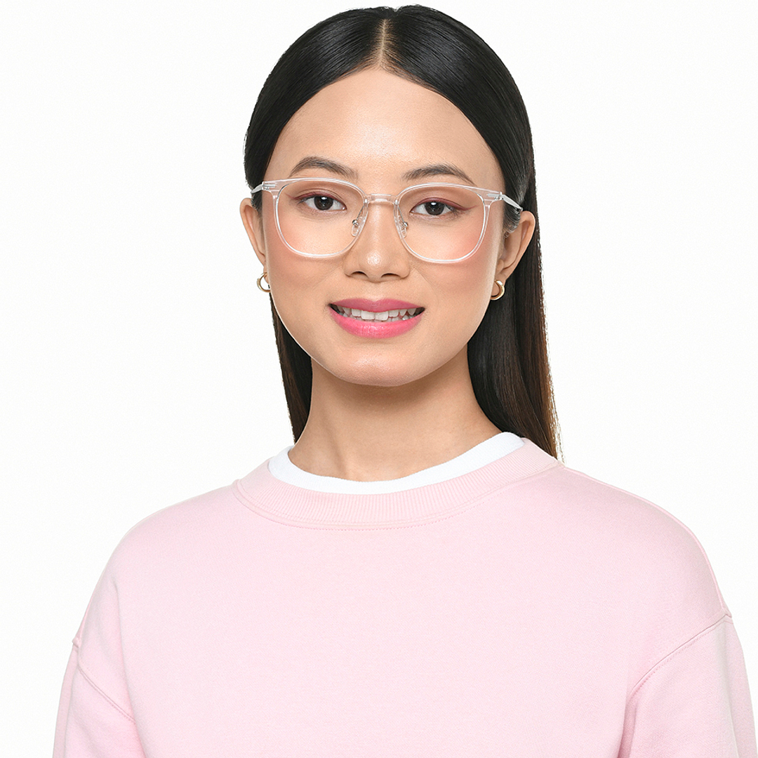 Lenskart Air Crystal Transparent Full Rim Round left side