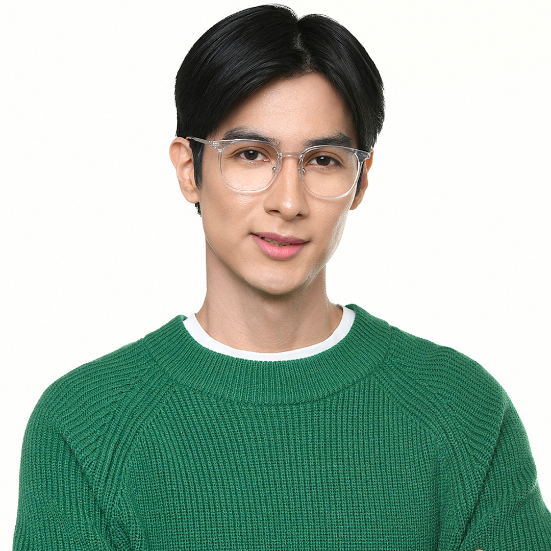 Lenskart Air Crystal Transparent Full Rim Round left side