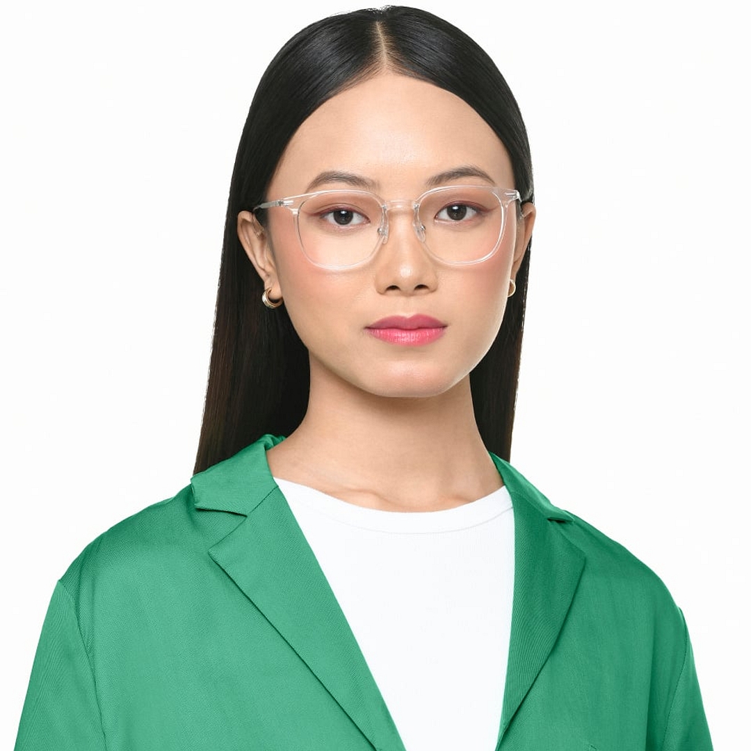 Lenskart Air Crystal Transparent Full Rim Round left side