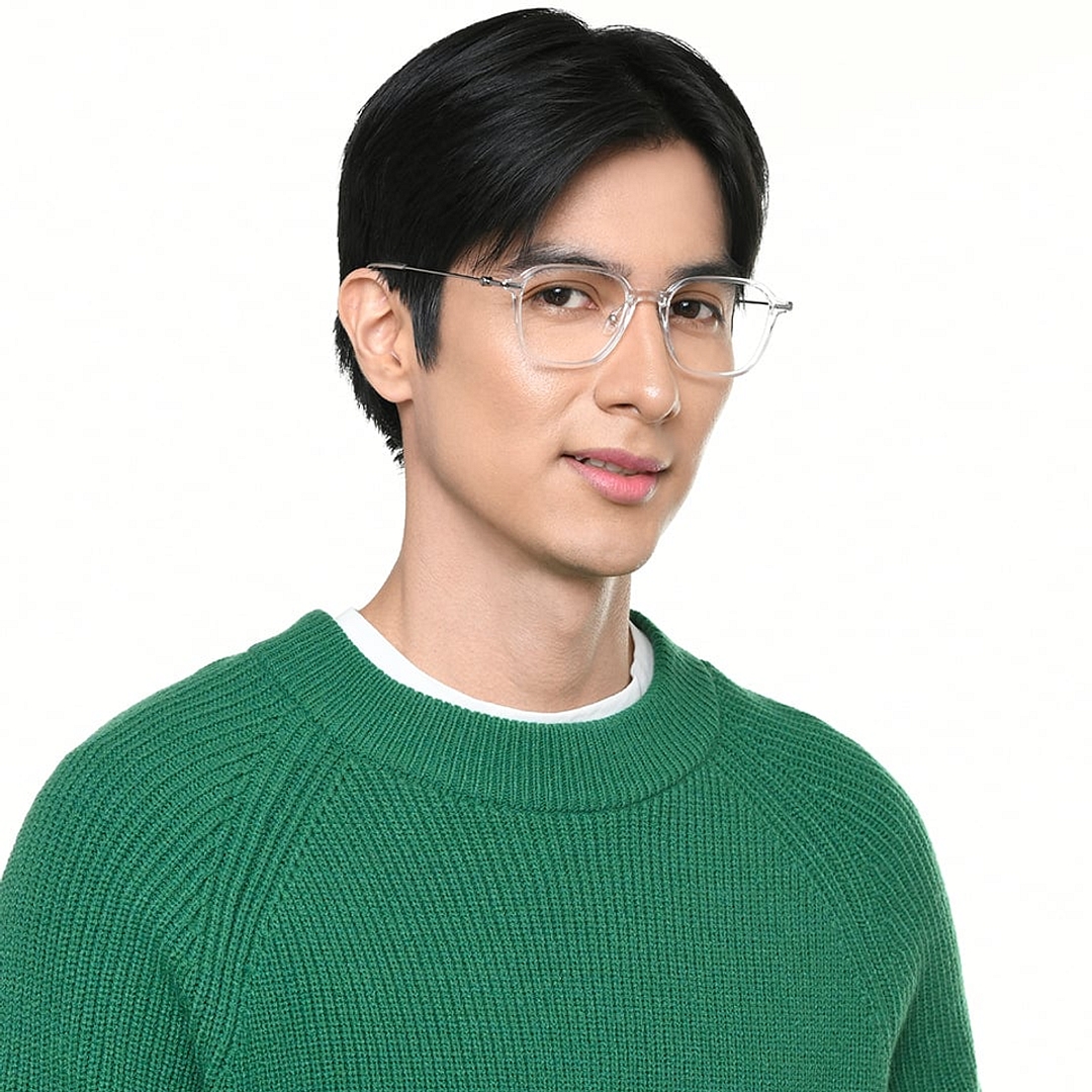 Lenskart Air Crystal Transparent Full Rim Square left side