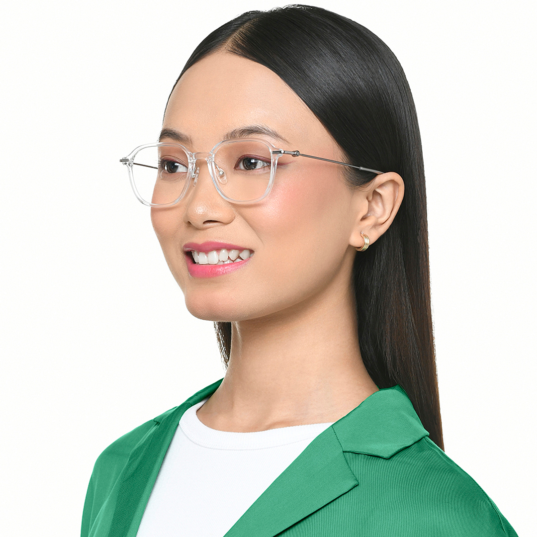 Lenskart Air Crystal Transparent Full Rim Square left side