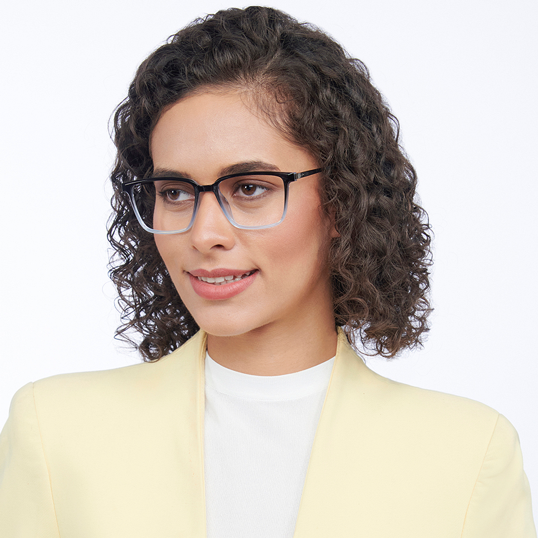 Lenskart Air Sky Blue Full Rim Rectangle left side