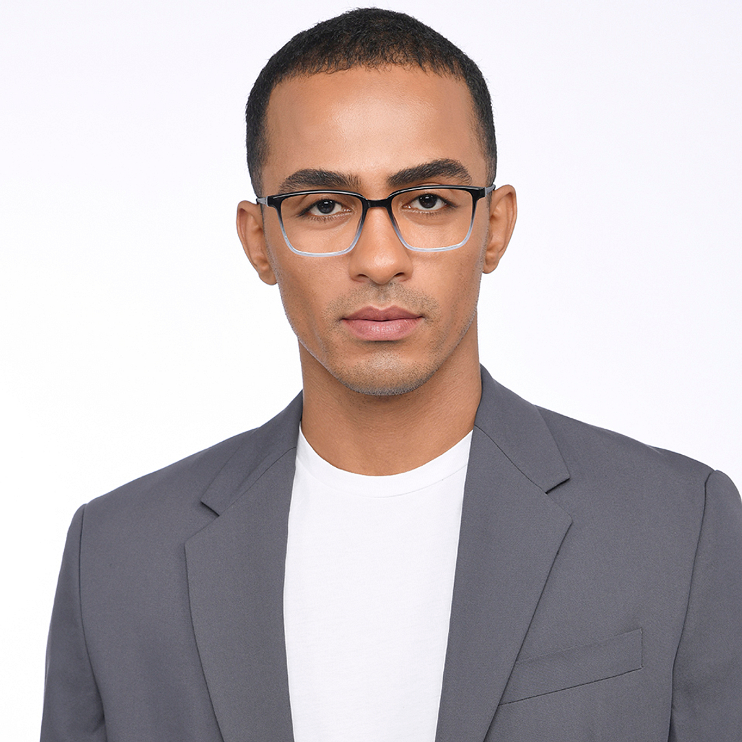 Lenskart Air Sky Blue Full Rim Rectangle left side