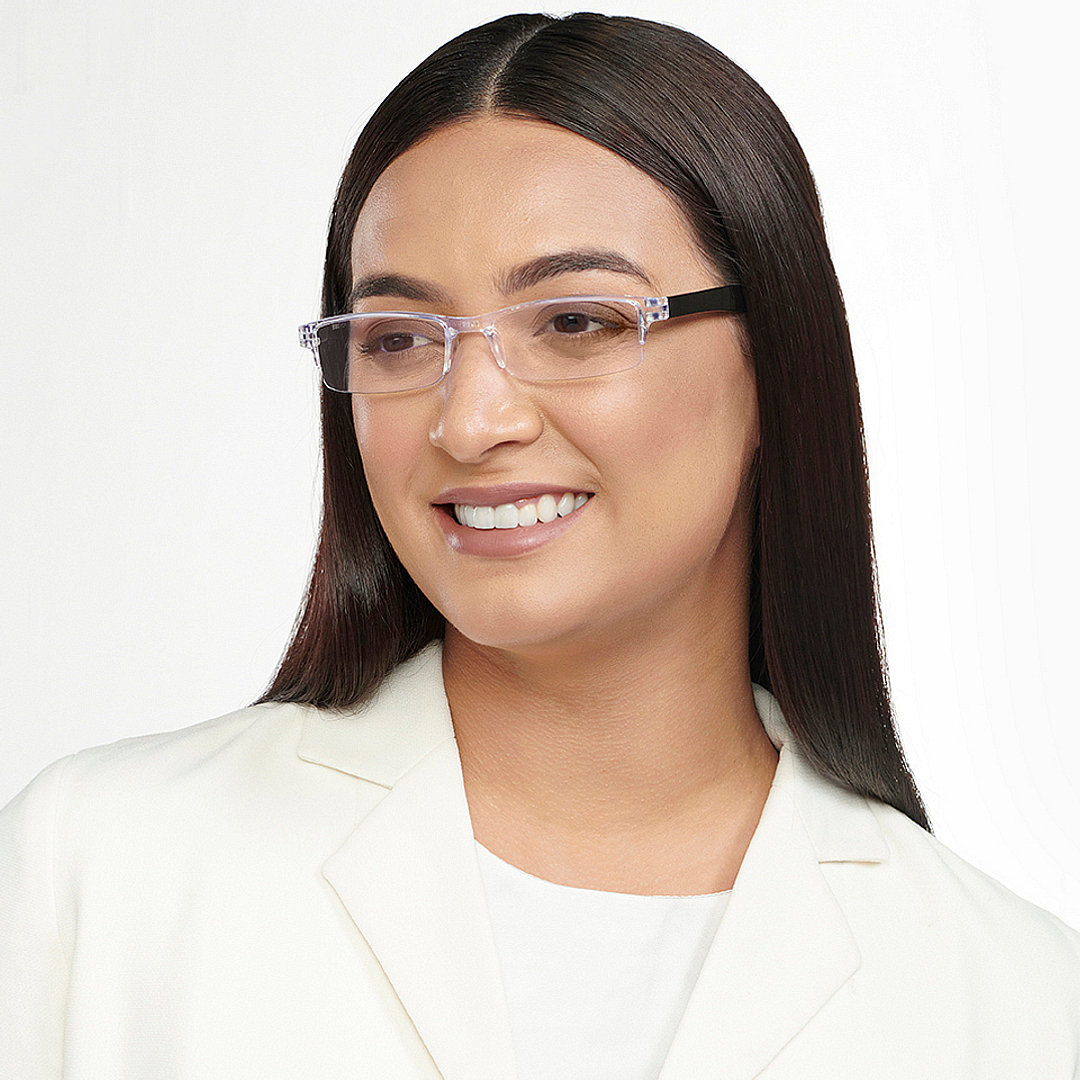 LENSKART BLU READERS Transparent Black Half Rim Rectangle LENSKART BLU READERS LR E13968 Only for 3 Prefitted Powers right side