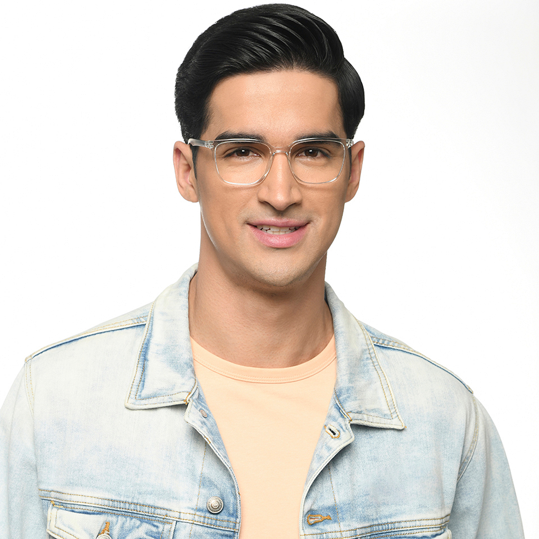 Lenskart Air Crystal Transparent Full Rim Square left side