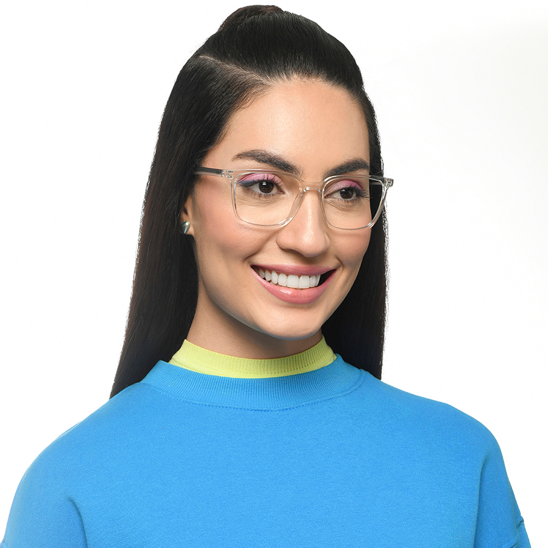 Lenskart Air Crystal Transparent Full Rim Square left side