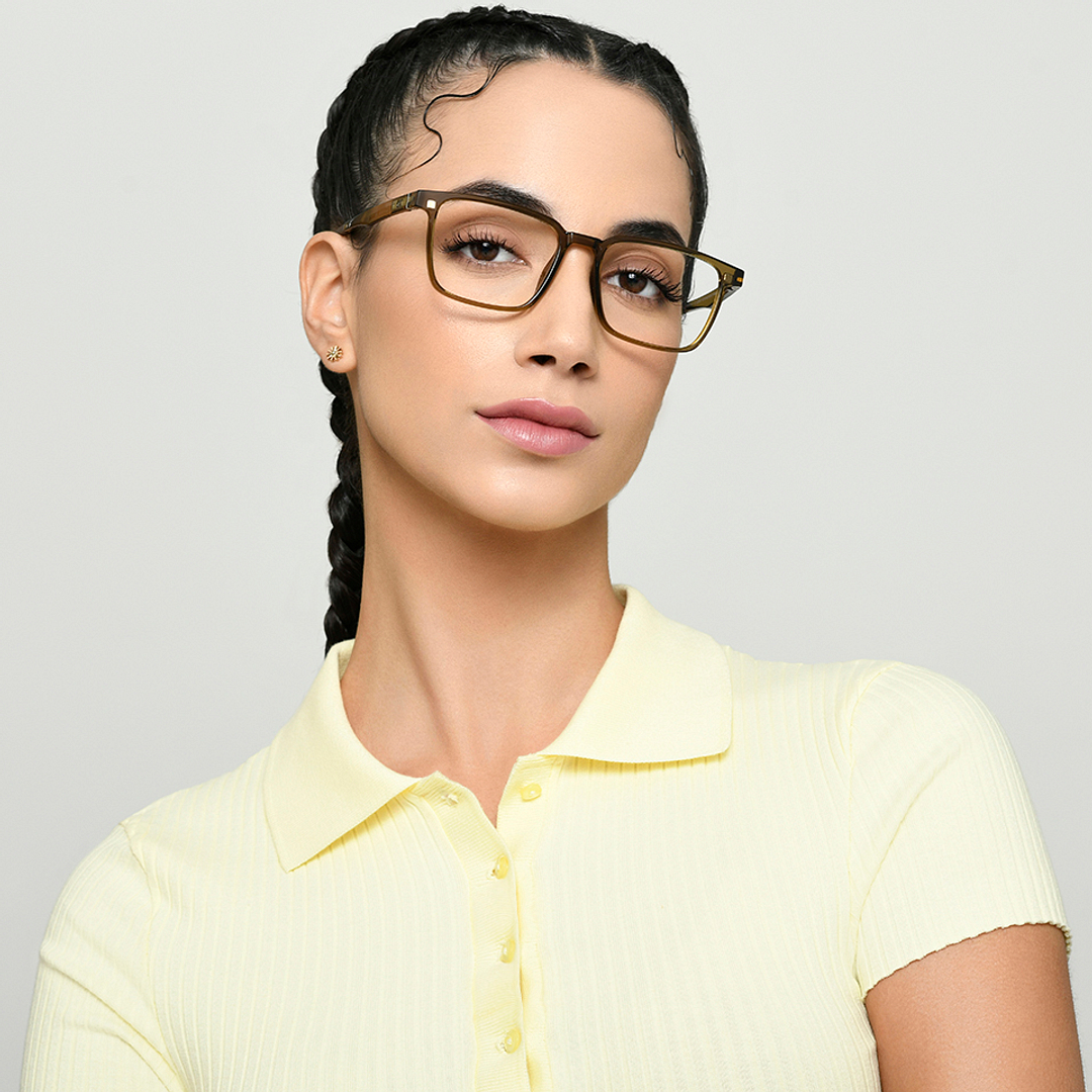 Lenskart Air Online Brown Transparent Full Rim Square right side