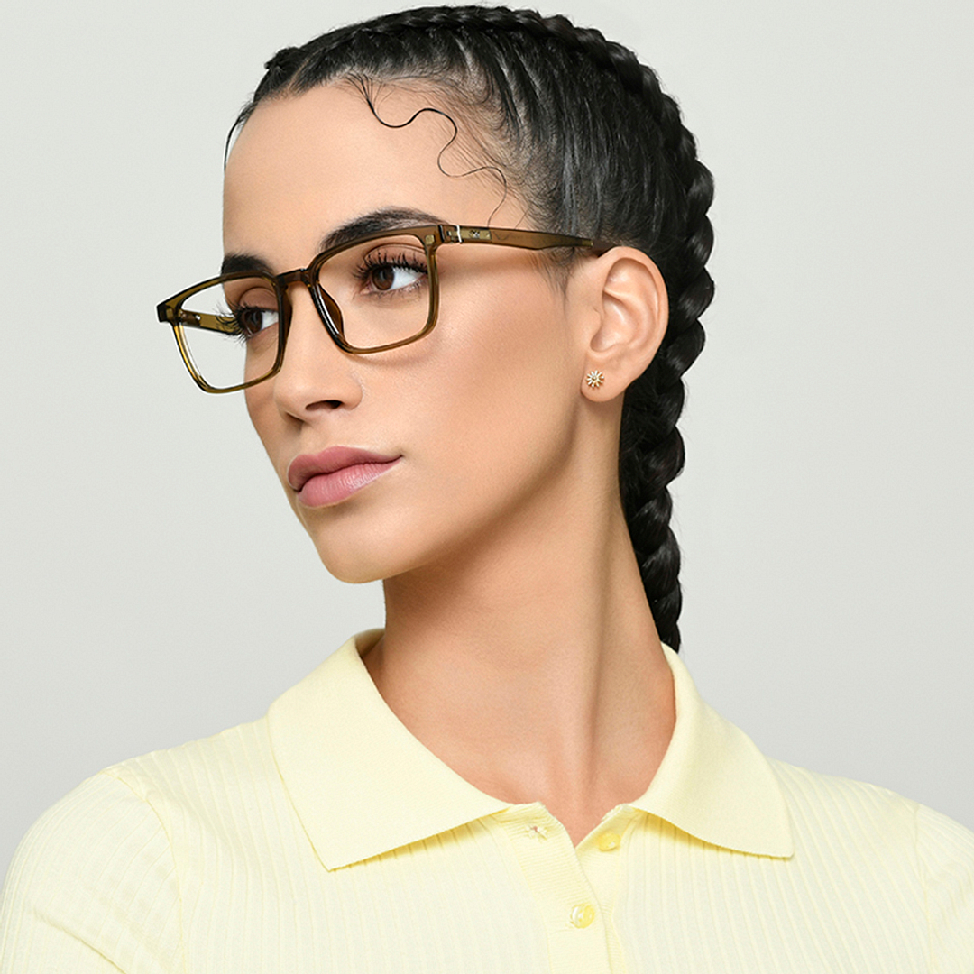 Lenskart Air Online Brown Transparent Full Rim Square left side