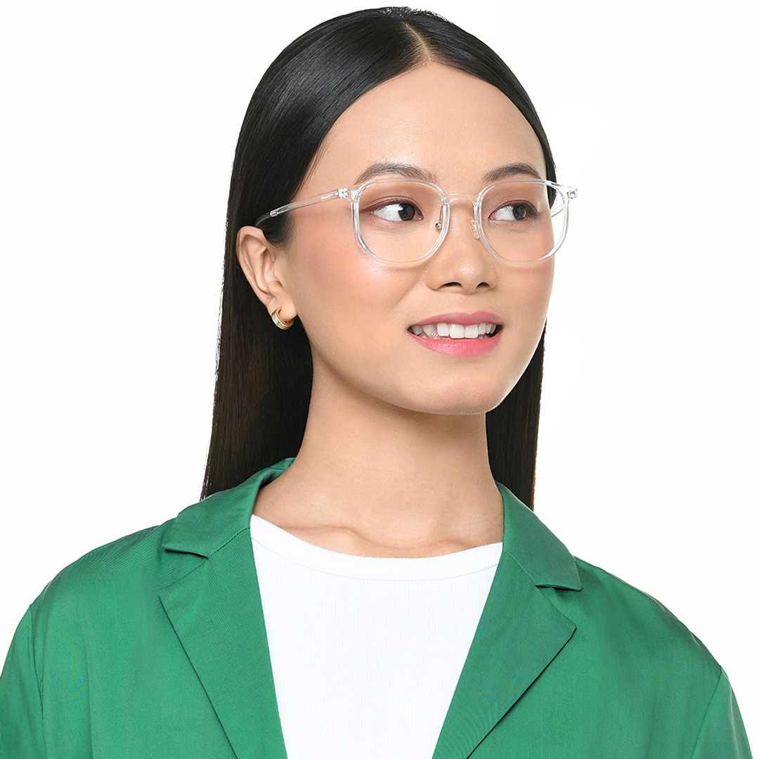 Lenskart Crystal Transparent Full Rim Square left side