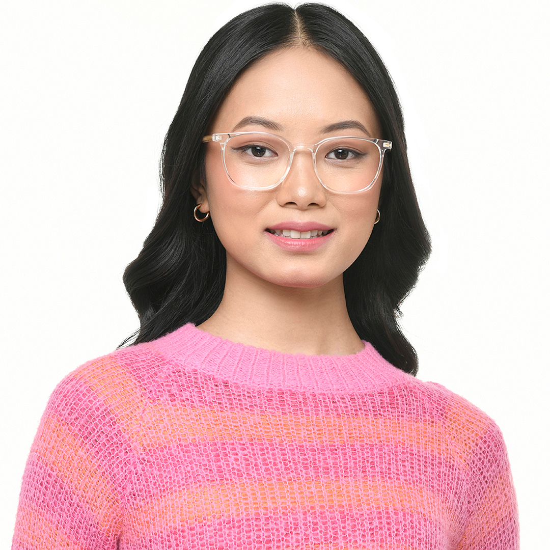 Lenskart Air LA Crystal Transparent Full Rim Square left side