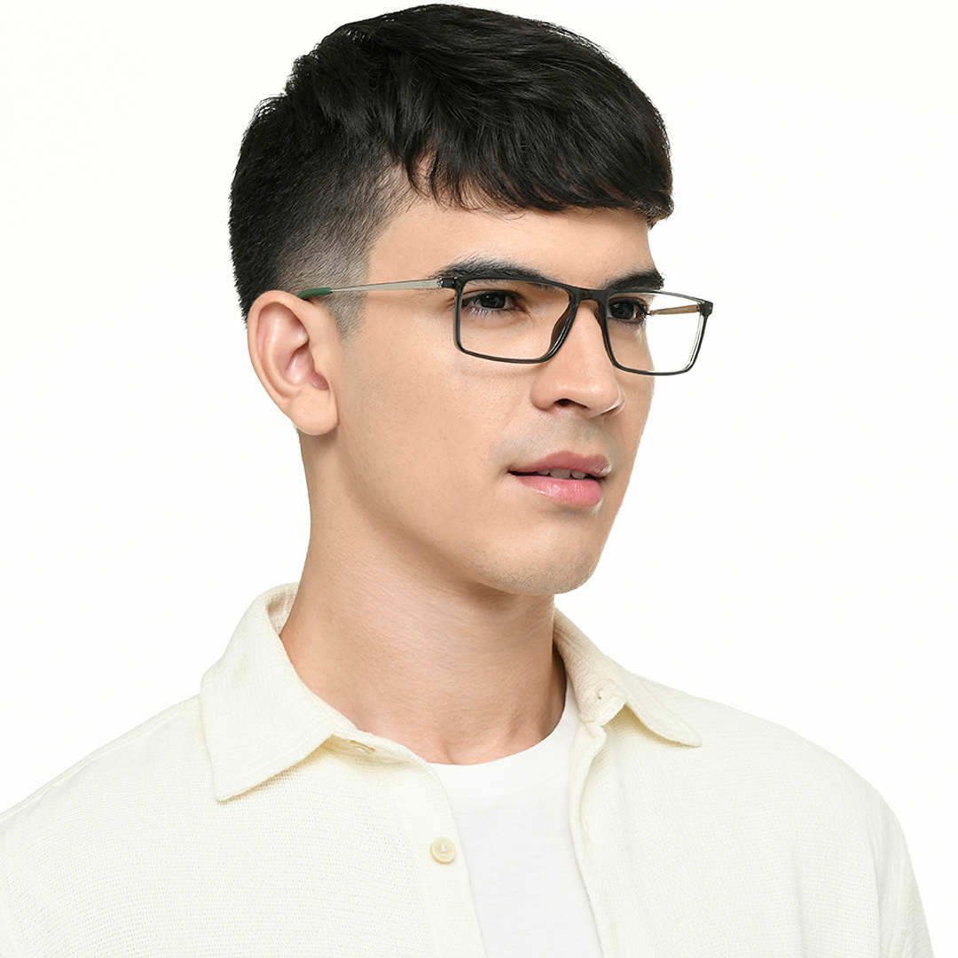 Lenskart Air Online Green Transparent Full Rim Rectangle left side