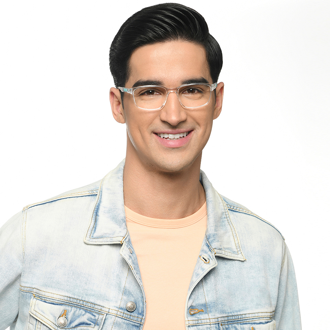 Lenskart Air Crystal Transparent Full Rim Rectangle left side