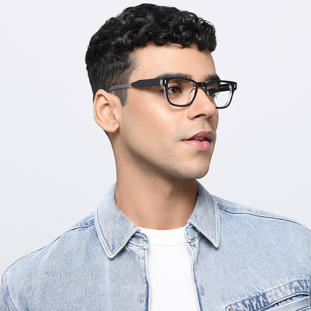 Vincent Chase Black Full Rim Rectangle left side