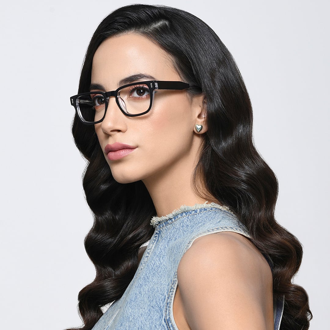 Vincent Chase Black Full Rim Rectangle left side