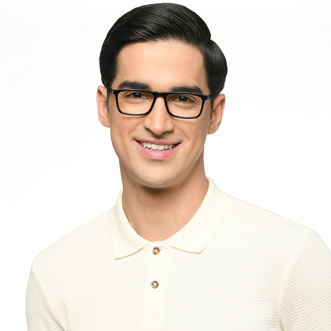 Vincent Chase Black Full Rim Rectangle left side