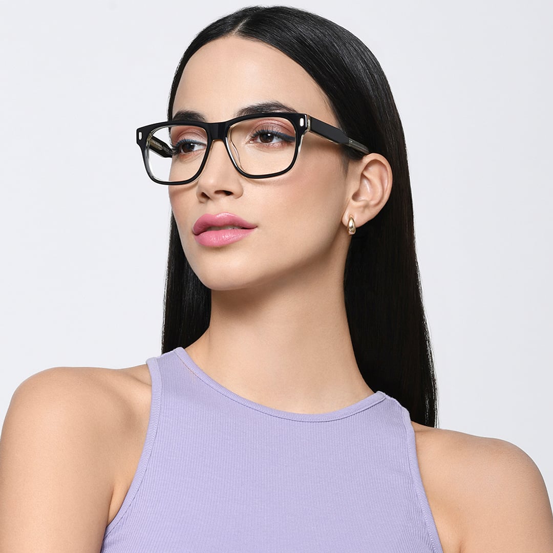 Vincent Chase Black Full Rim Square left side