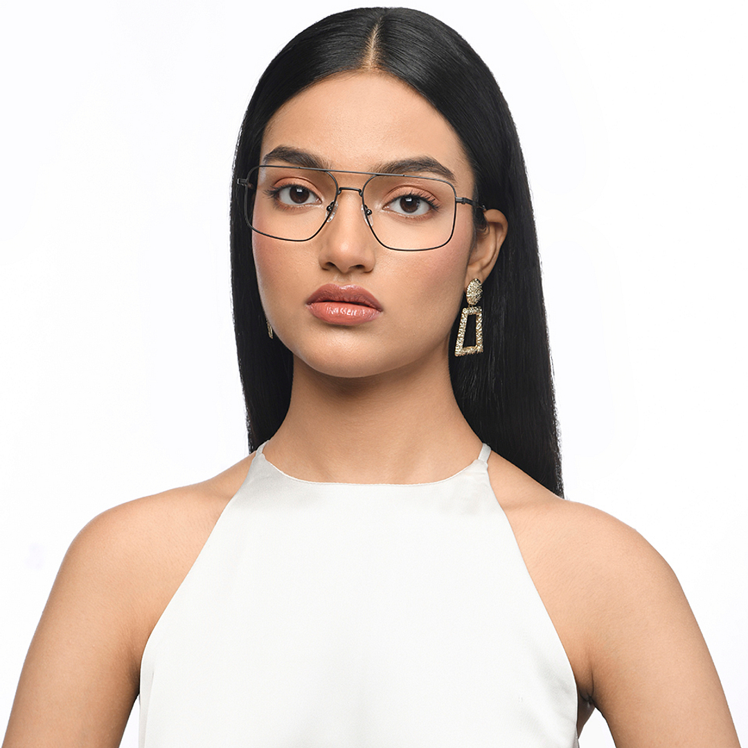 Vincent Chase Black Full Rim Square left side