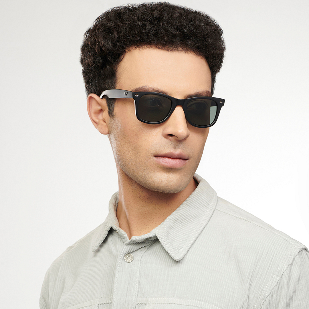 Vincent Chase Polarized Black Full Rim Square left side