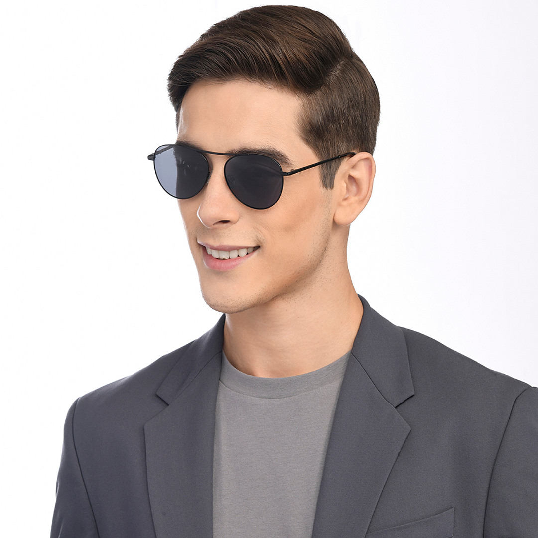 Vincent Chase Online Black Full Rim Aviator left side