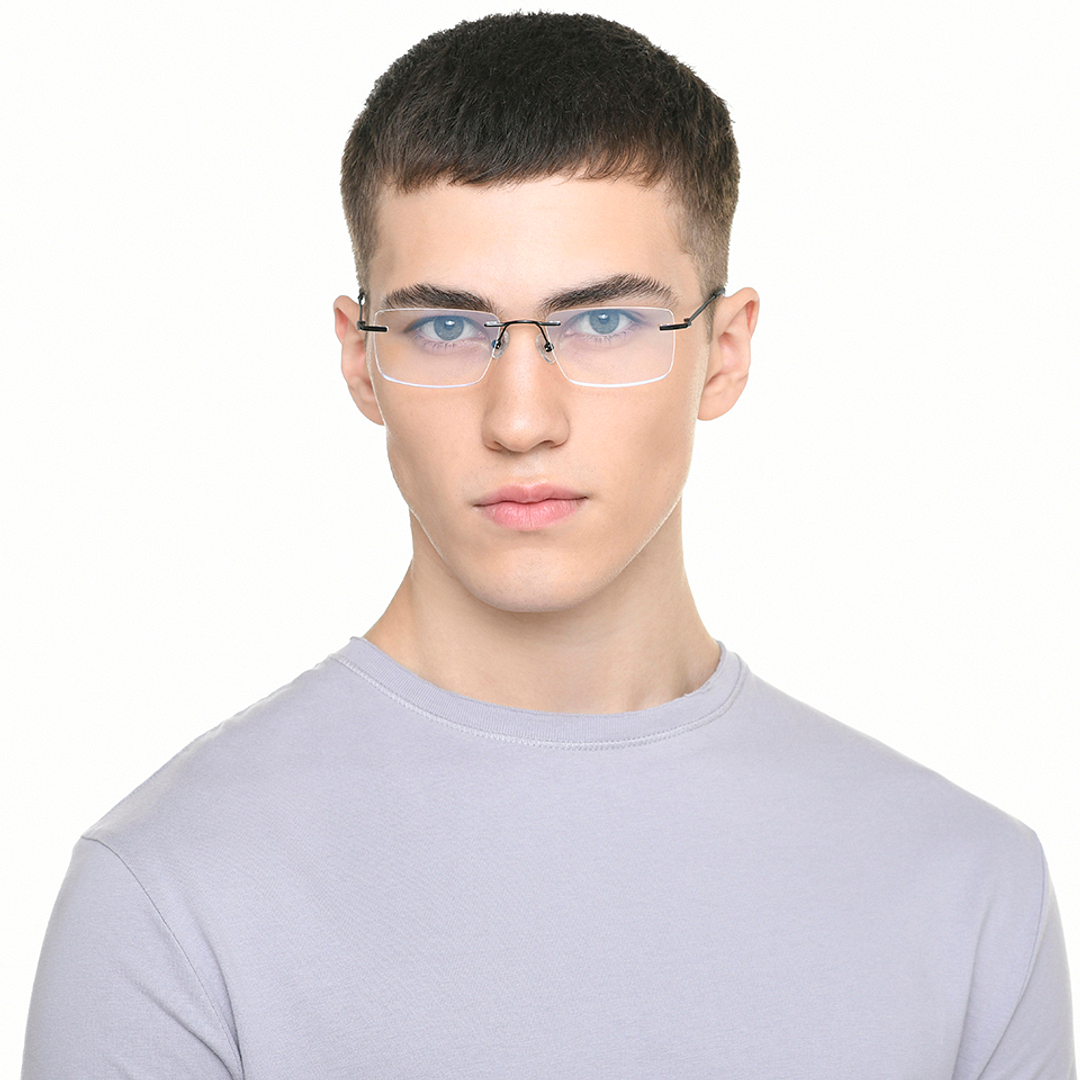 Vincent Chase Black Rimless Rectangle left side