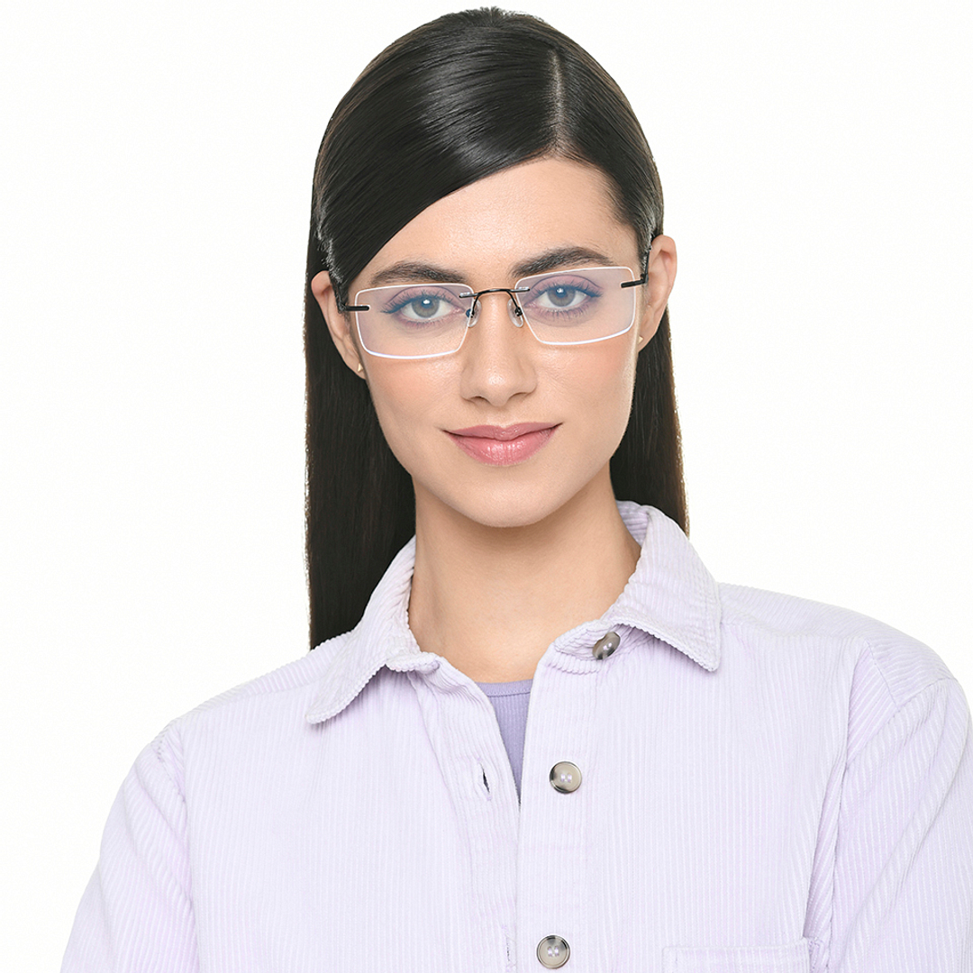 Vincent Chase Black Rimless Rectangle left side