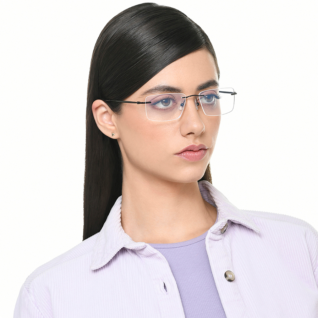 Vincent Chase Black Rimless Rectangle right side