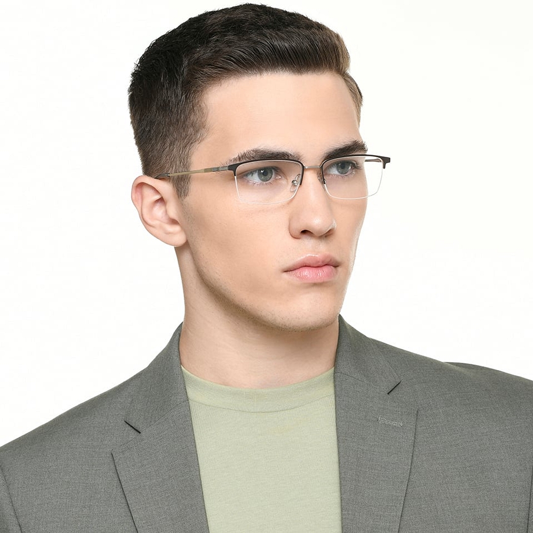 Vincent Chase Online Black Half Rim Rectangle left side