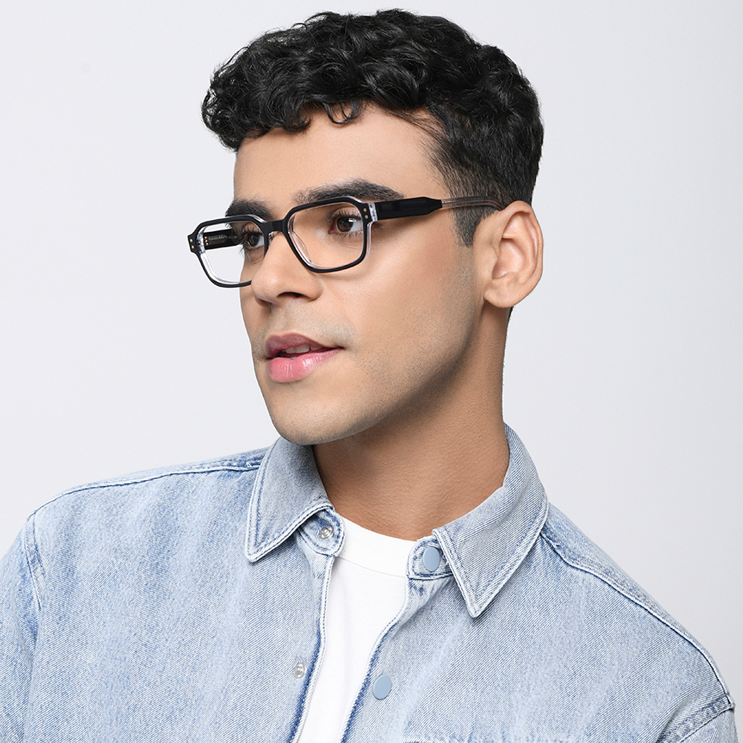 Vincent Chase Black Full Rim Rectangle left side