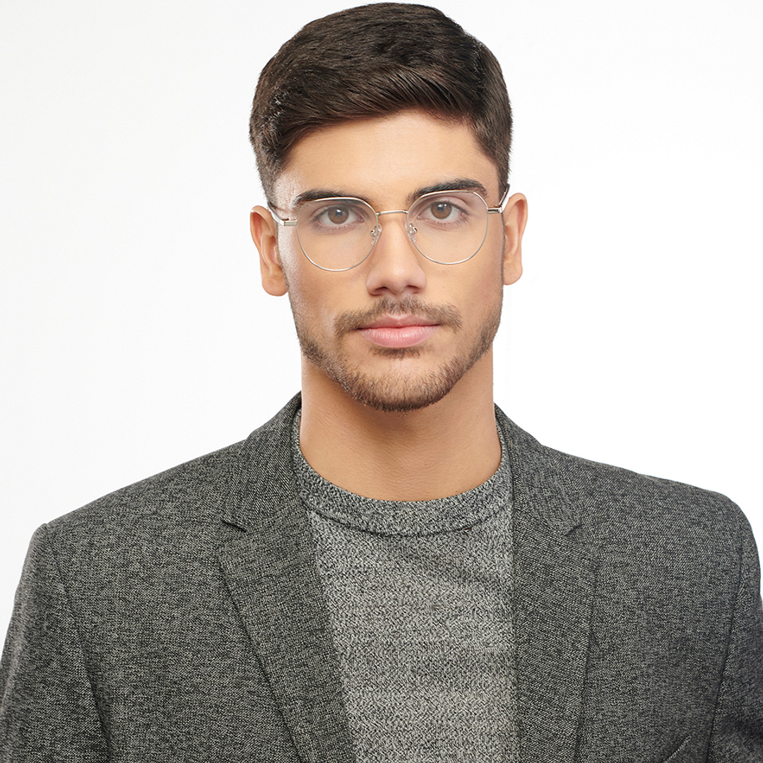 Vincent Chase Silver Full Rim Round left side