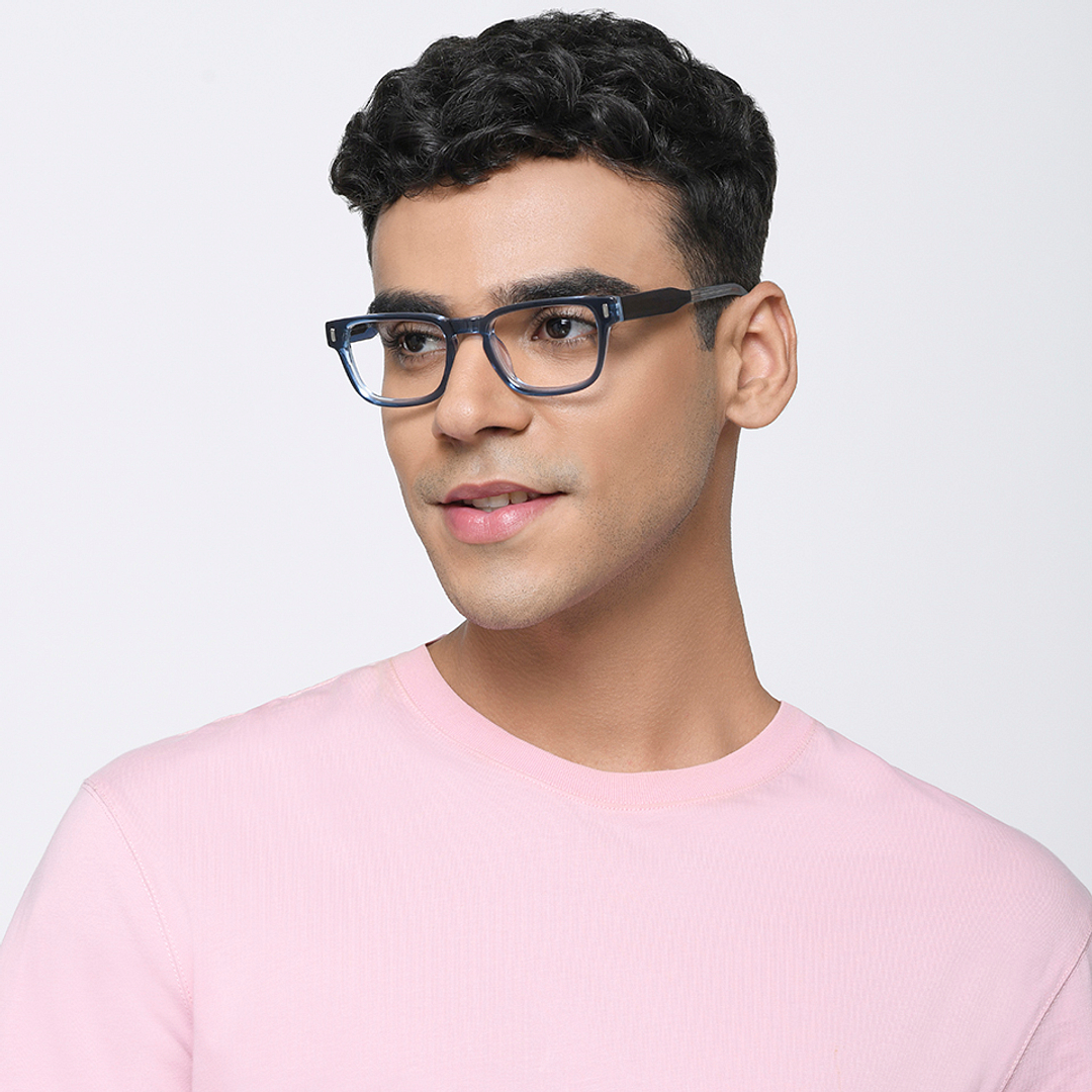 Vincent Chase Sky Blue Full Rim Rectangle left side