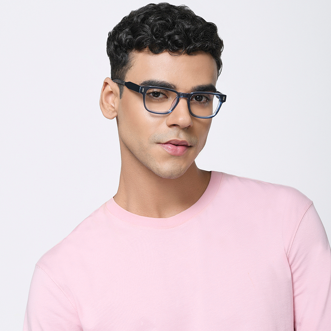 Vincent Chase Sky Blue Full Rim Rectangle right side