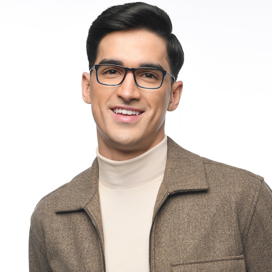 Vincent Chase Online Sky Blue Full Rim Rectangle left side