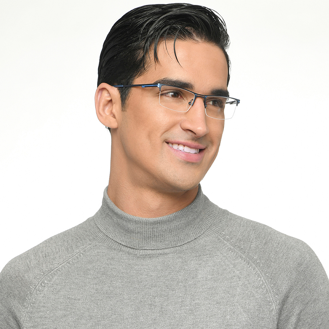 Vincent Chase Sky Blue Half Rim Rectangle right side